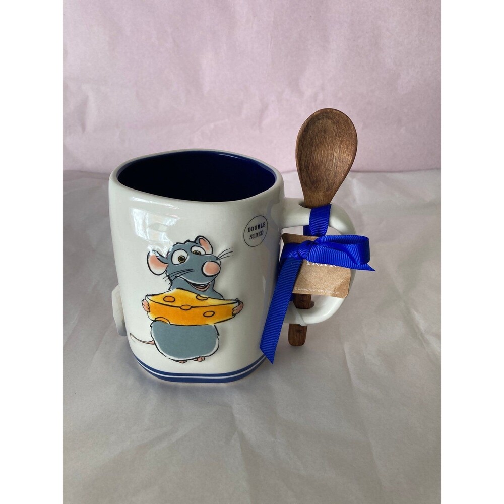 Rae Dunn x Disney Pixar Ratatouille Chef Wooden Spoon Stirrer Mug Bon Appetite